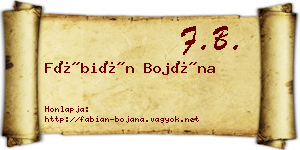 Fábián Bojána névjegykártya