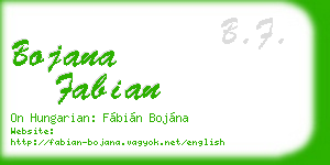 bojana fabian business card