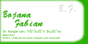 bojana fabian business card